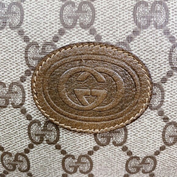 Authentic Gucci XL Travel Tote Supreme Web Canvas Boston Bag Duffle Sherry Purse - Picture 3 of 9